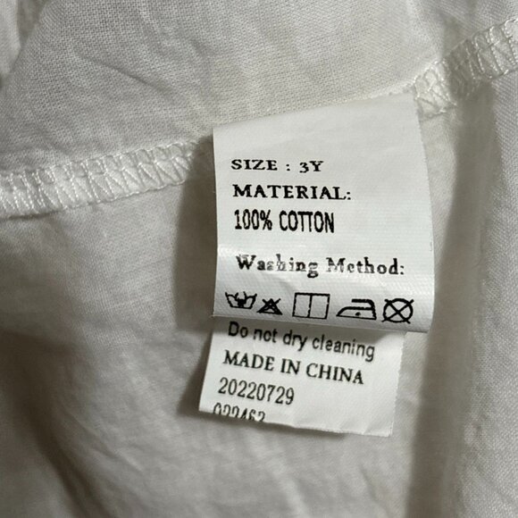 Vintage Dress Cotton Slip Floral Long Sleeve Old Time Clothing Ruffle Collar 3Y - Picture 12 of 16